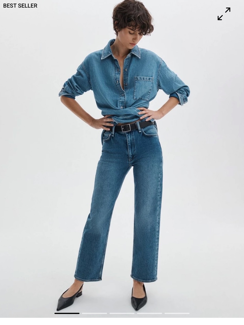 rag & bone Classic Straight-Leg Jeans in Medium Blue